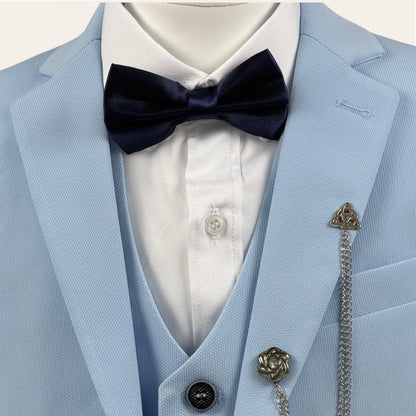 Boys Sky Blue 6-Piece Suit
