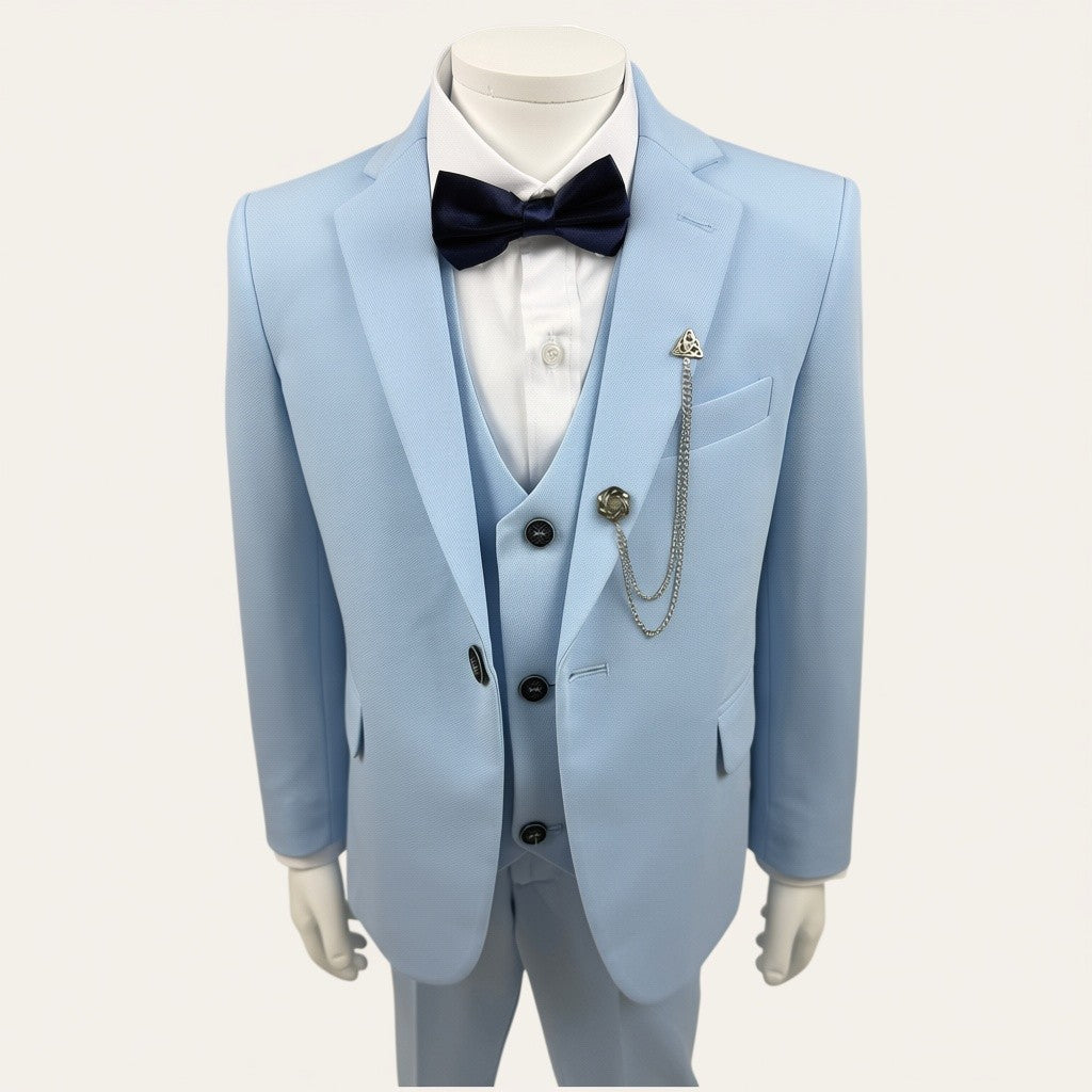 Boys Sky Blue 6-Piece Suit
