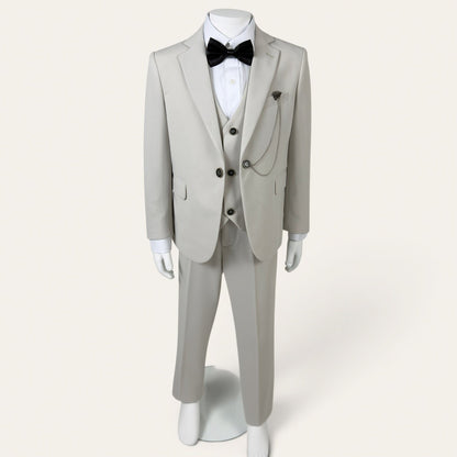 Boys Stone Beige 6-Piece Suit