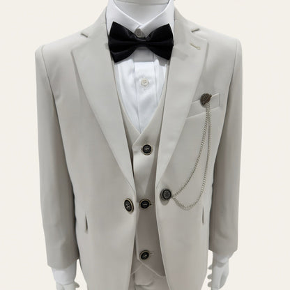 Boys Stone Beige 6-Piece Suit
