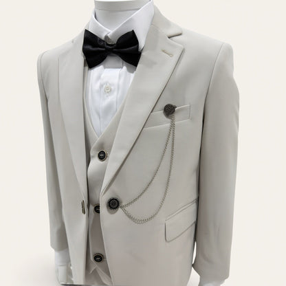 Boys Stone Beige 6-Piece Suit