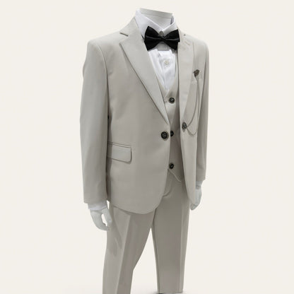Boys Stone Beige 6-Piece Suit