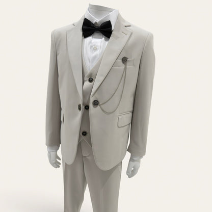 Boys Stone Beige 6-Piece Suit