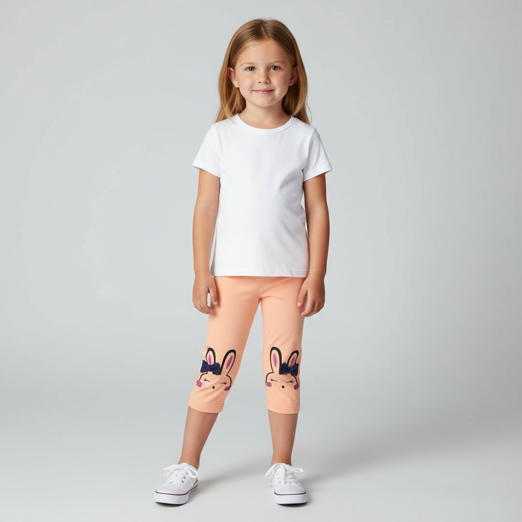 Soft Cotton Capri Leggings for Girls – Playful Prints & Everyday Comfort