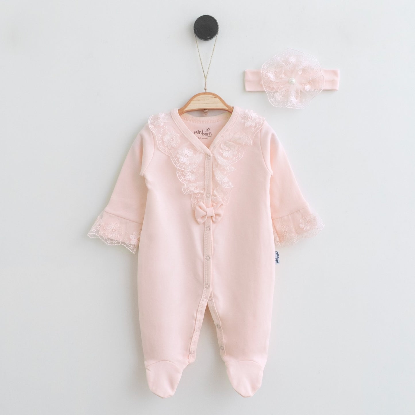 Bow Lace Romper with Headband