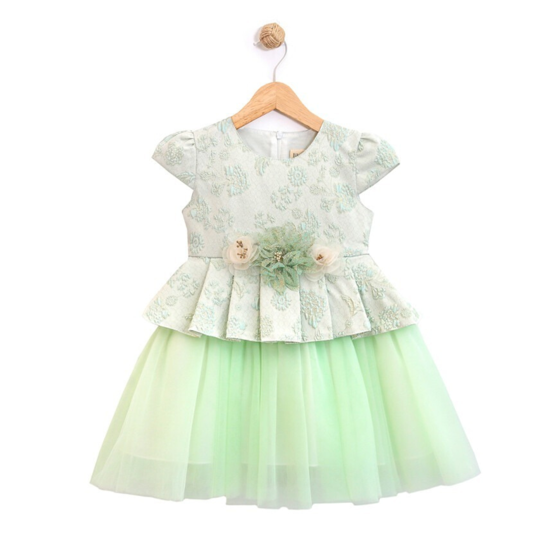 Floral Lace Tulle Dress – Elegant Party Outfit for Girls
