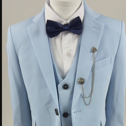 Boys Sky Blue 6-Piece Suit